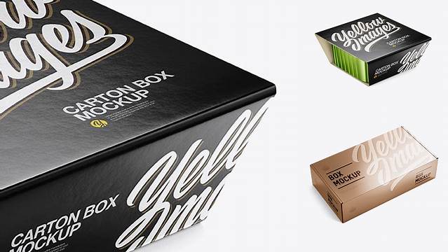 2627+ Box With Metallic Cup PSD Mockup Half Side View High-Angle Shot Elegant Free Graphic Resource