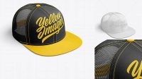 2628+ Snapback Trucker Cap PSD Mockup Right Half Side View Advanced Free Graphic Template