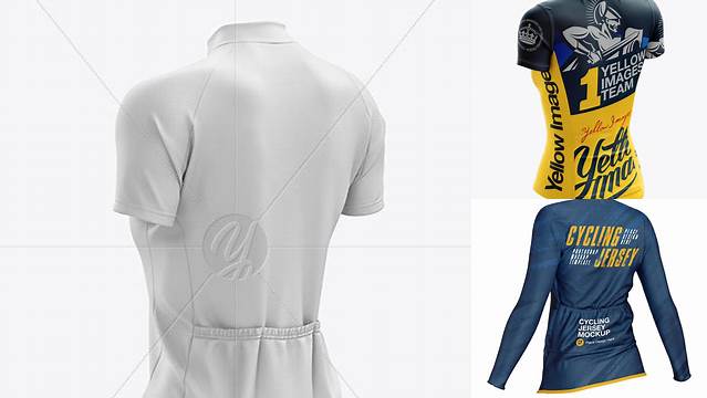 263+ Women’s Cycling Jersey PSD Mockup Back Half Side View High-End PSD Download