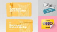 2630+ Rectangle Sticker Mockup Versatile and Modern PSD Mockup