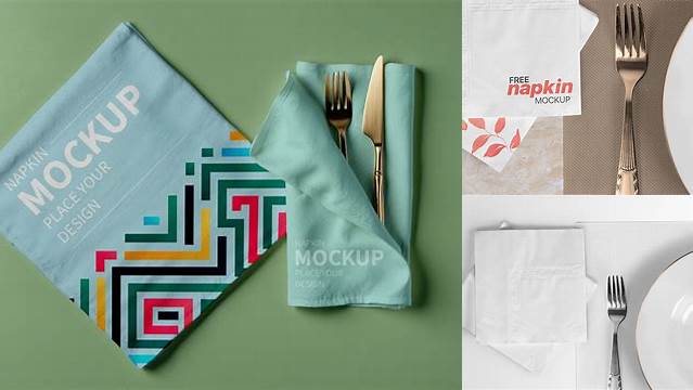 2636+ Napkins Mockup Free Smart PNG Image