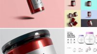 2637+ Double Wall Glass Jar PSD Mockup Customizable PSD Templates