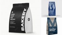 2639+ Matte Food Bag PSD Mockup Half Side View Fully Editable PSD Template