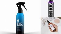 2640+ Matte Spray Bottle PSD Mockup Front View PSD Download