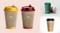 2642+ Kraft Coffee Cup with Lid PSD Mockup High-End Layered Mockup Free