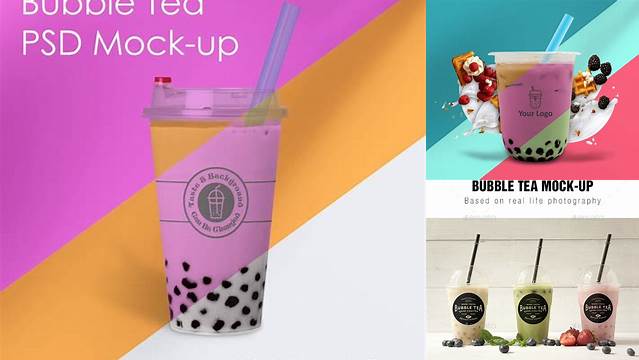 2644+ Bubble Tea Mockup PSD for Free