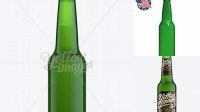 2645+ 275ml Longneck Green Glass Beer Bottle PSD Mockup Digital Resource Free Download