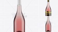 2645+ Clear Glass Burgundy Bottle with Rose Wine HQ PSD Mockup Creative PSD Resources