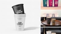 2646+ Matte Metallic Cup PSD Mockup Front View Smart Object PSD Template