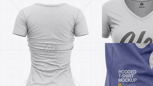 2646+ Women’s Heather Slim-Fit T-Shirt PSD Mockup Back Half-Side View Editable Mockup PSD