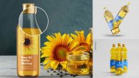 2647+ Sunflower Oil Bottle Mockup Free Include TIFF