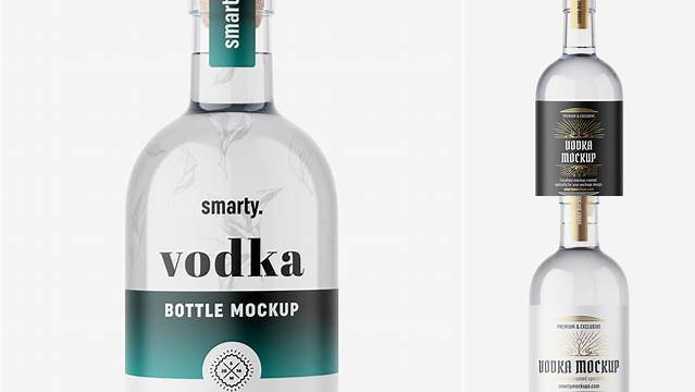 2648+ Vodka Bottle with Wooden Cap PSD Mockup High-Resolution Graphic