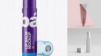 2651+ Opened Glossy Lip Balm Tube With Transparent Cap PSD Mockup Unique Free Photoshop Files