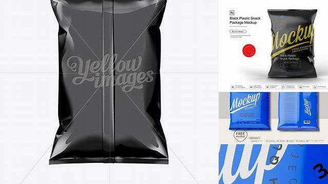 2653+ Black Plastic Snack Package Medium Editable Graphic Free PSD