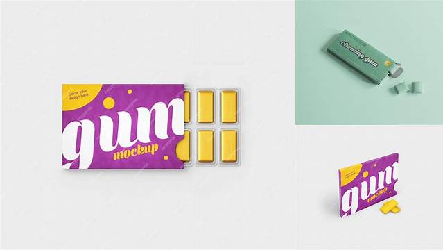 2660+ Chewing Gum Mockup Free PSD