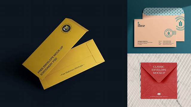 2660+ Paper Envelope PSD Mockup Back View Modern PSD Templates