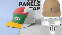 2666+ 5 Panel Cap Mockup Free For Free Download