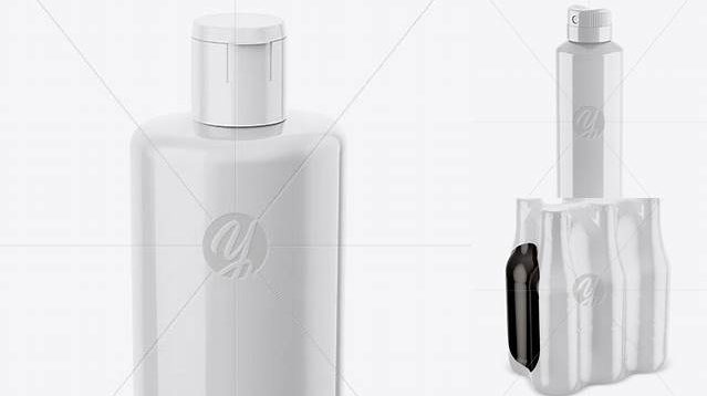 2666+ Glossy Plastic Bottle Half Side View High-Angle Shot High-Resolution Graphic