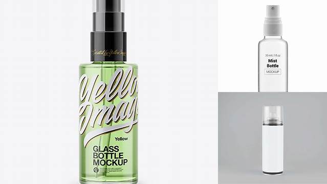 2667+ 30ml Spray Bottle PSD Mockup Front View High-Quality Editable PSD