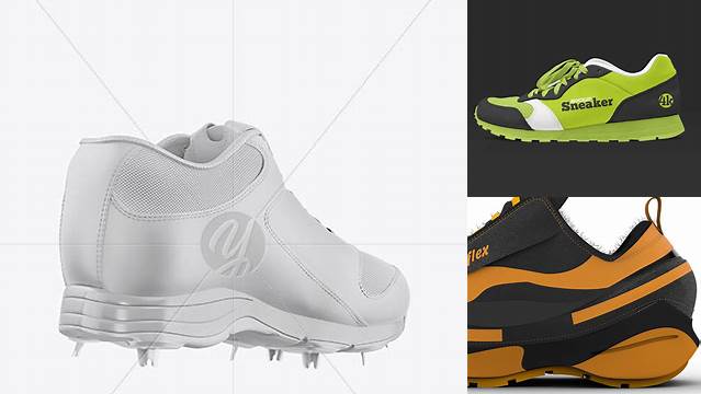 2667+ Baseball Sneaker PSD Mockup Back View Smart Object PSD Template