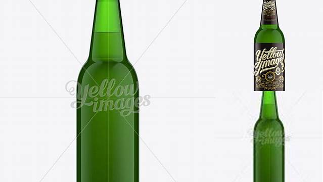 2668+ 500ml Long-Neck Green Bottle Mock-up PSD for Creative Projects