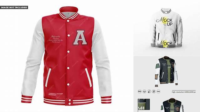 267+ Men’s Varsity Jacket PSD Mockup Front Half-Side View Unique High-Resolution PSD