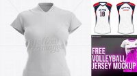 2671+ Women’s Volleyball Jersey PSD Mockup Front View High-Resolution Graphic