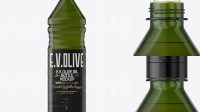 2672+ 1L Green PET Bottle with Olive Oil PSD Mockup Free Downloadable Graphic Resource