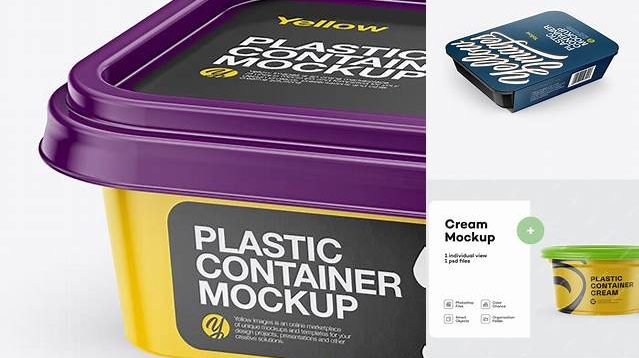 2673+ 200g Plastic Container PSD Mockup Half Side View High-Angle Shot PSD Free Download