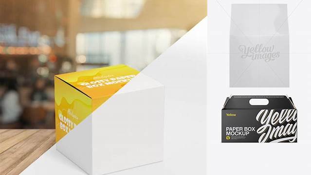 2676+ Glossy Paper Box Front View PSD for Creative Projects