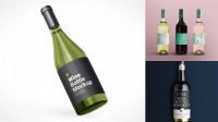 2678+ Blue Glass Wine Bottle PSD Mockup Download Free PSD