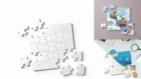 2680+ Jigsaw Puzzle PSD Mockup Top View Free Graphic Design Resource