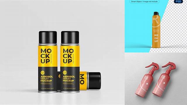 2683+ Aerosol Cosmetic Bottle PSD Mockup Download Customizable PSD