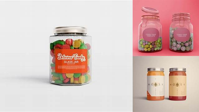 2683+ Candies Glass Jar PSD Mockup Advanced and Editable PSD Template Free