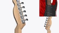 2683+ Electric Guitar with Wooden Fingerboard PSD Mockup Back Half Side View Professional Quality Freebie PSD File