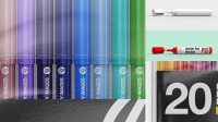 2686+ 20x Markers Pack PSD Mockup Download Free Editable PSD Template