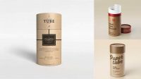 2688+ Long Kraft Paper Tube PSD Mockup Front View Mockup PSD Free Download