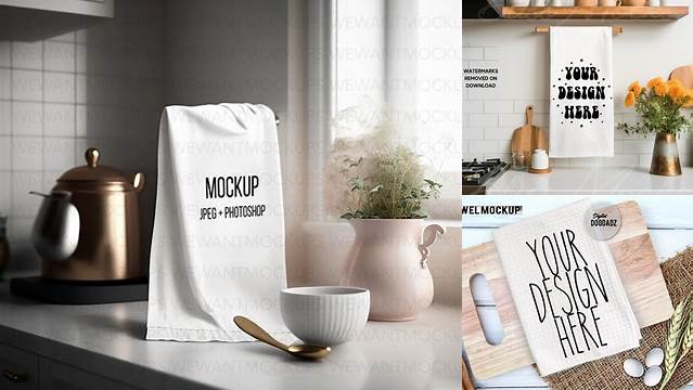 269+ Free Tea Towel Mockup Fully Customizable Photoshop Freebie