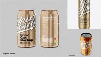 2691+ 250ml Glossy Aluminium Can with Condensation PSD Mockup Front View Downloadable PSD Design Template