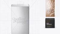 2691+ Metallic Paper Box Front View High-Angle Shot High-Quality PSD Files