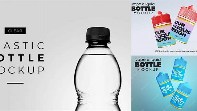 2694+ Clear Plastic Bottle With Liquid PSD Mockup Creative Layered Design File