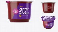 2696+ Cherry Jelly Cup PSD Mockup Eye-Level Shot Free Downloadable Graphic Resource