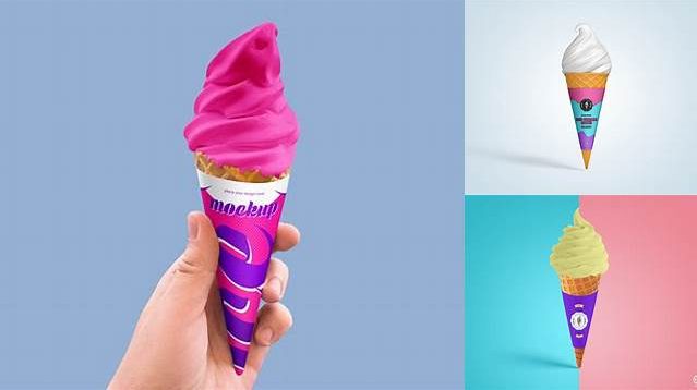 2697+ Ice Cream Cone PSD Mockup Exclusive Free PSD Mockups