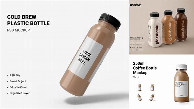 2701+ Coffee Plastic Bottle Mockup High-End Creative PSD Template