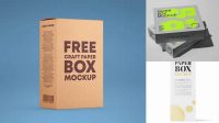 2702+ Two Paper Boxes PSD Mockup Front View High-Quality Creative PSD