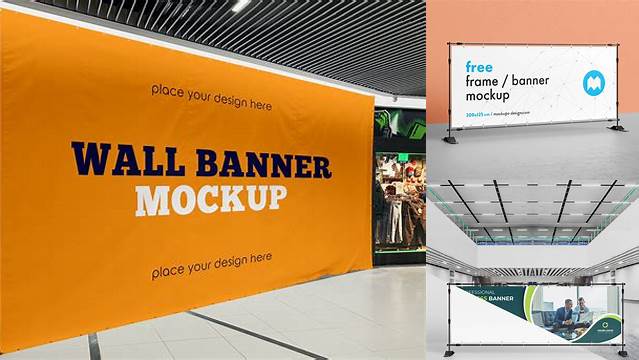 2707+ Horizontal Banner Mockup Photoshop Freebie