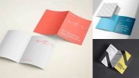 2707+ Opened Brochure PSD Mockup Front View High-Angle Shot Professional Graphic PSD Download