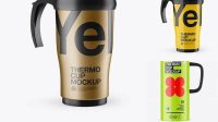 2710+ Glossy Opened Thermo Cup PSD Mockup Editable Photoshop Free Mockup