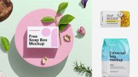 2711+ Glossy Soap Bag PSD Mockup Smart Object-Based PSD Template Free