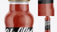 272+ 700g Glass Jar with Red Sauce PSD Mockup Elegant and Stylish Mockup